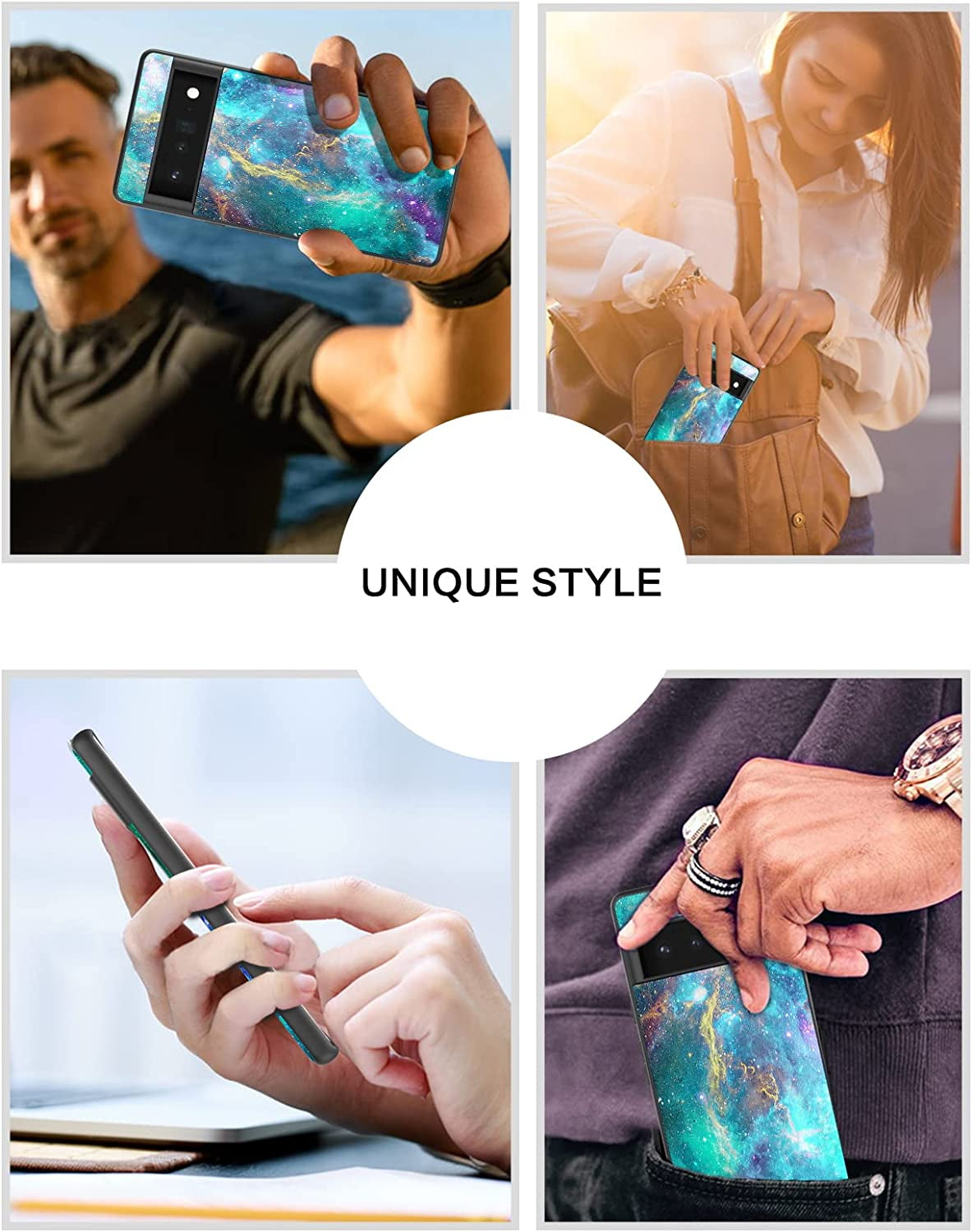 BENTOBEN Google Pixel 6 Pro Case, Slim Fit Glow in the Dark Hybrid Hard PC Soft TPU Bumper Shockproof Drop Protective Girls Women Men Phone Cover for Google Pixel 6 Pro 6.71", Green Nebula BENTOBEN