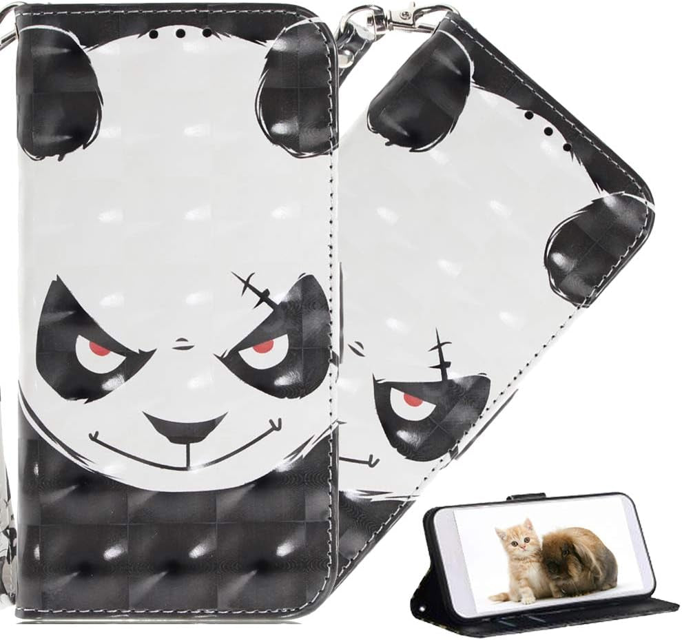 COTDINFORCA Compatible with LG G7 Thinq 2018 Case Wallet Premium PU Leather Case 3D Creative Painted Design Full-Body Protective Compatible with LG G7 / LG G7 Thinq. PU- Love Panda Pattern COTDINFORCA P Pu- Chipmunk Series 7