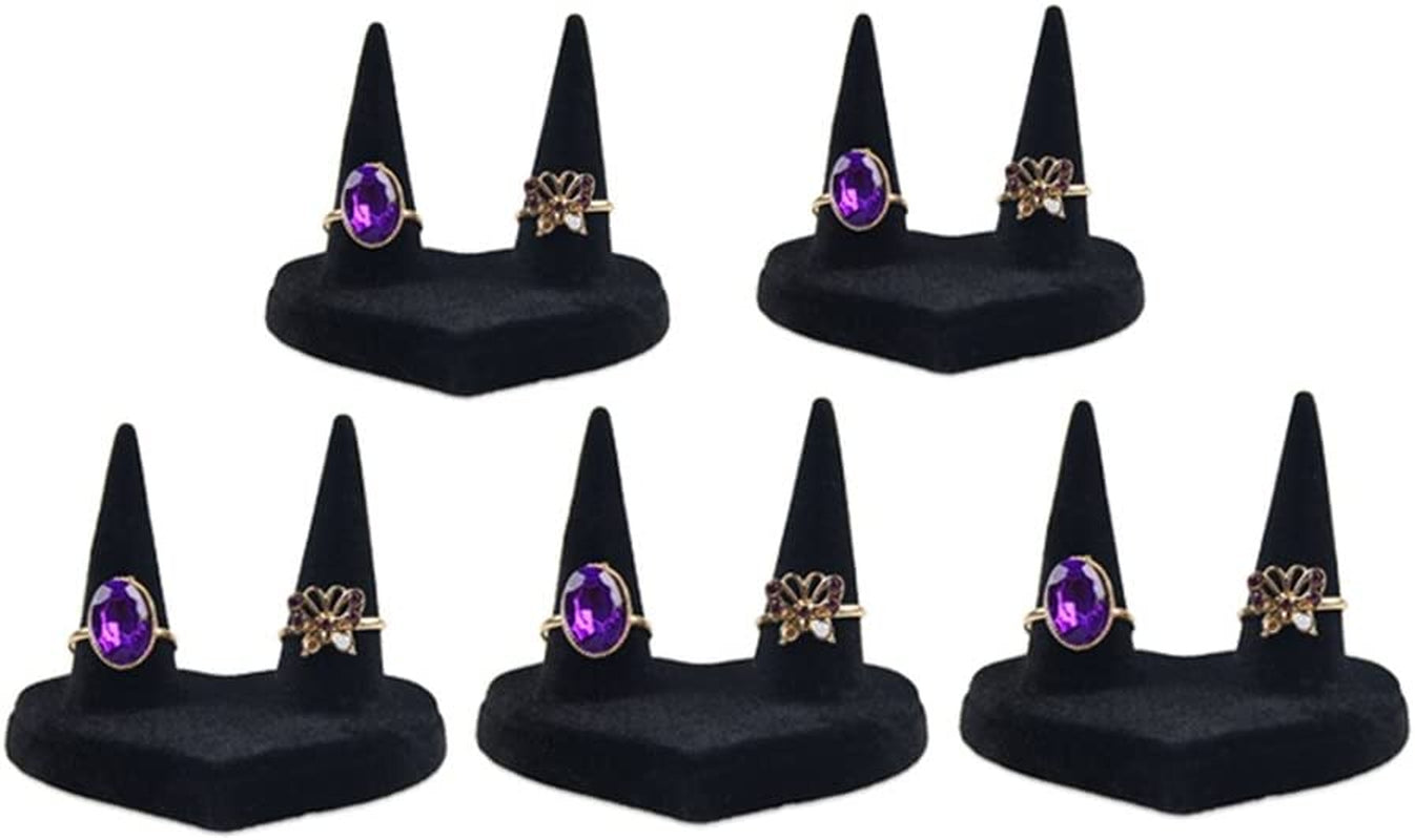 Bocar Black Velvet Finger Ring Display Showcase Organizer Holder Jewelry Storage Counter (18JZZ) bocarjewelry Jzz-2z