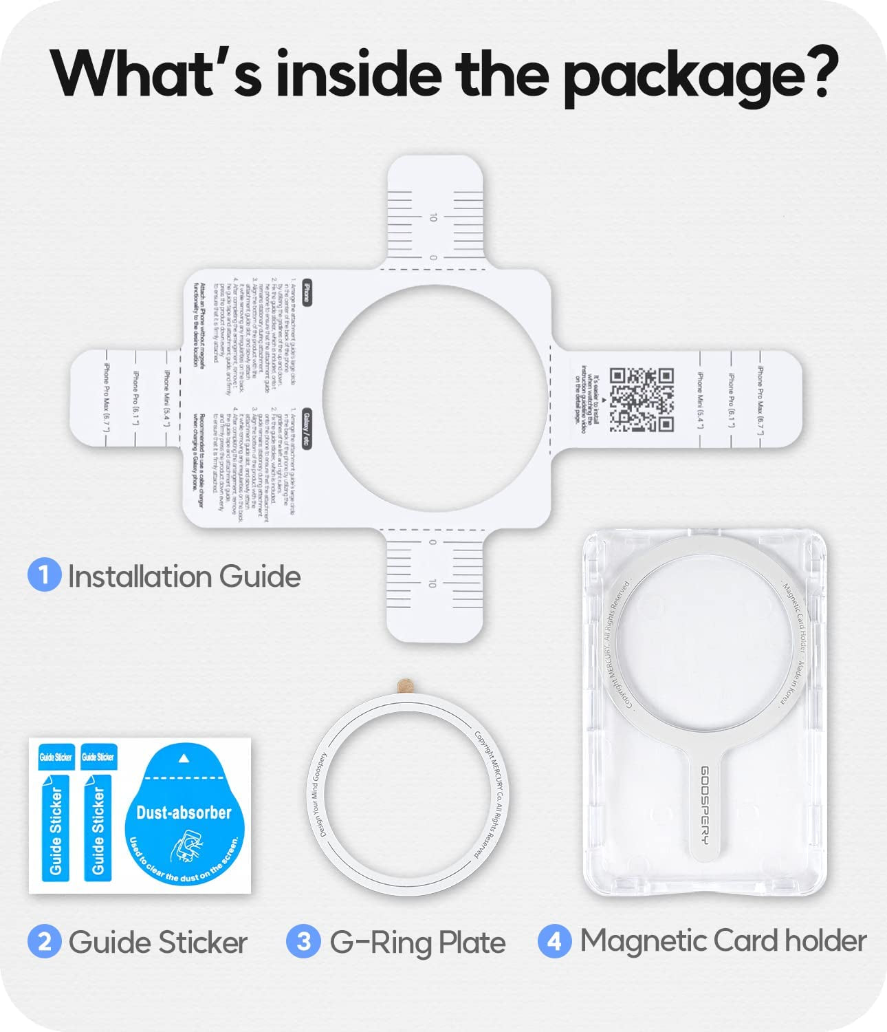 GOOSPERY Magnetic Card Holder with Phone Universal Magsafe Designed for Iphone & Galaxy/Android, Clear GOOSPERY