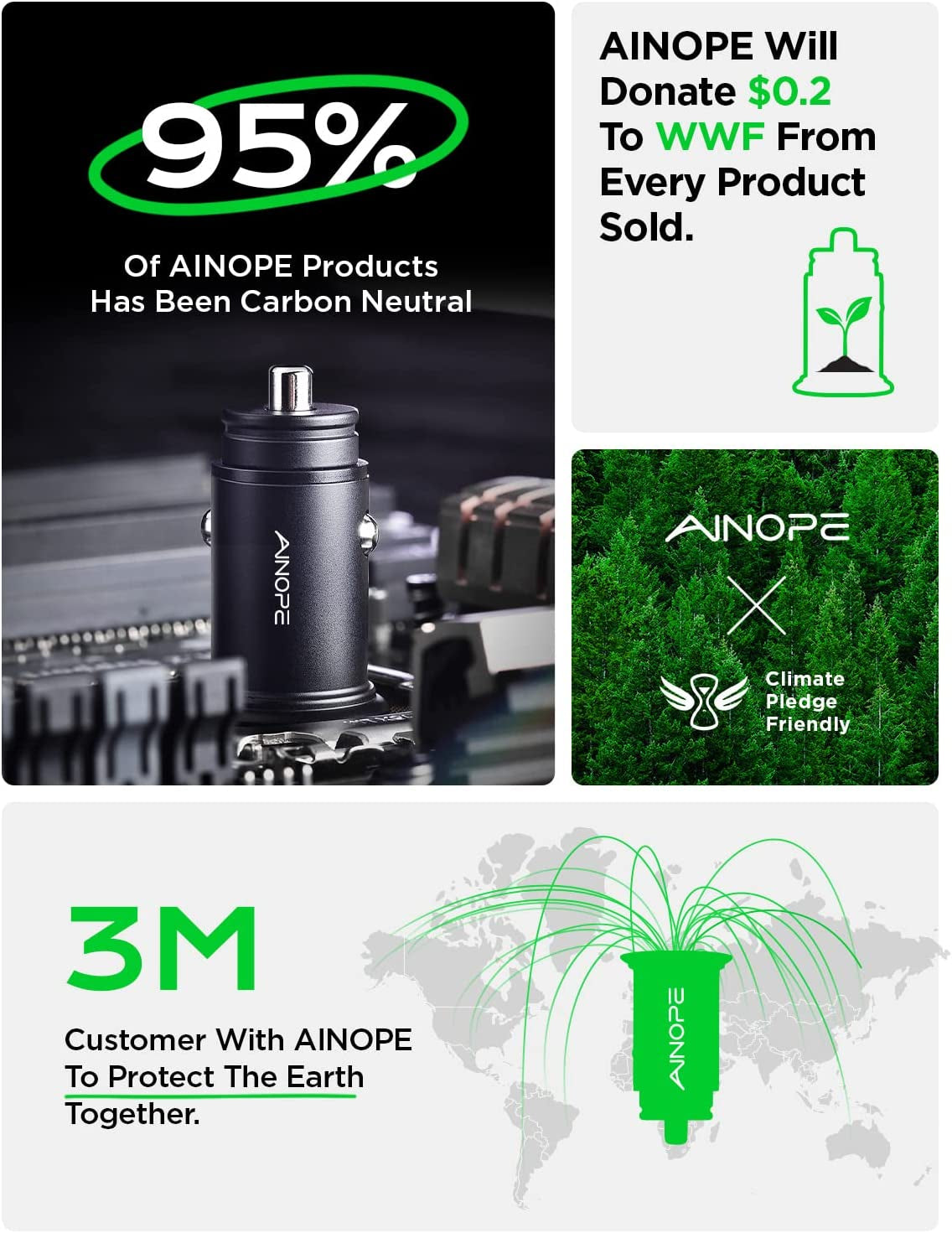 54W USB C Car Charger Fast Charge, AINOPE Super Fast Cigarette Lighter USB Adapter Charger Dual Port PD&QC 3.0 Car Charger USB Fast Charging for Samsung S23/S22/S21 Android Iphone 14 13 Ipad AINOPE