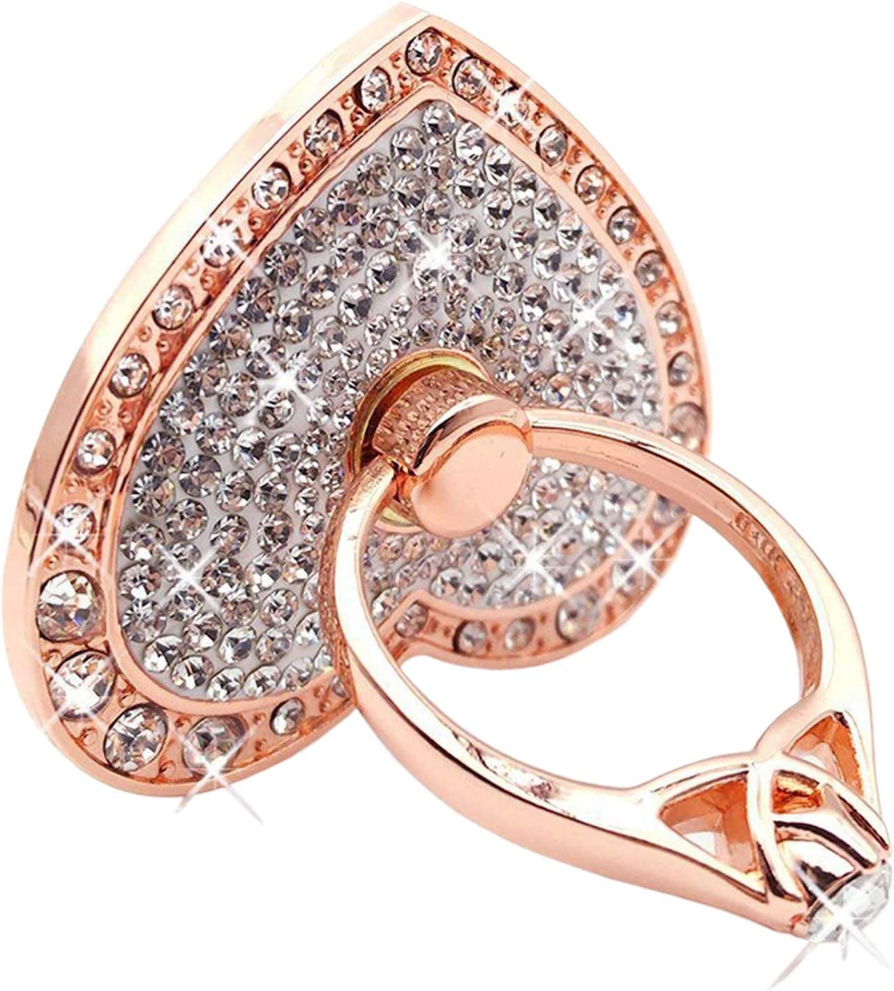 Cell Phone Ring Holder,360° Rotation Diamond Metal Finger Ring Grip for Iphone Ipod Ipad Samsung Galaxy and Other Smartphones (Silver) TOPWOOZU RoseGold-D