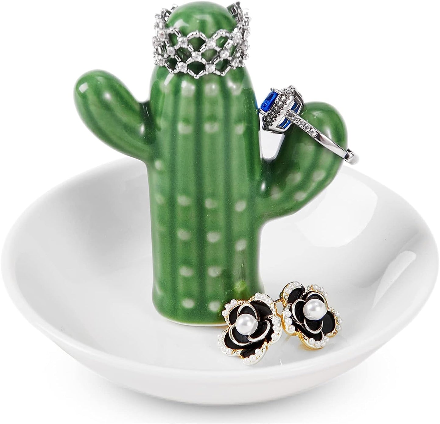 Piudee Hand Ring Holder Dish Jewelry Holder, I LOVE YOU Hand Ring Stand Engagement Wedding Ring Holder, Anniversary Wedding Valentine'S Day Gifts for Her Him Husband Wife Girlfriend Bride Gift Piudee Cactus