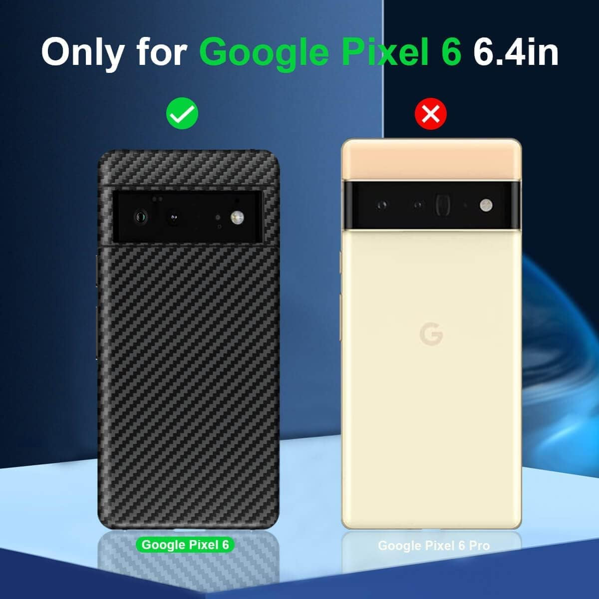 Sinyoeer Slim and Ultra-Thin Case Compatible with Google Pixel 6 6.4 Inch, 100% Carbon Fiber Minimalist Phone Cover for Men Women, Supports Wireless Charging, Matte Black Sinyoeer