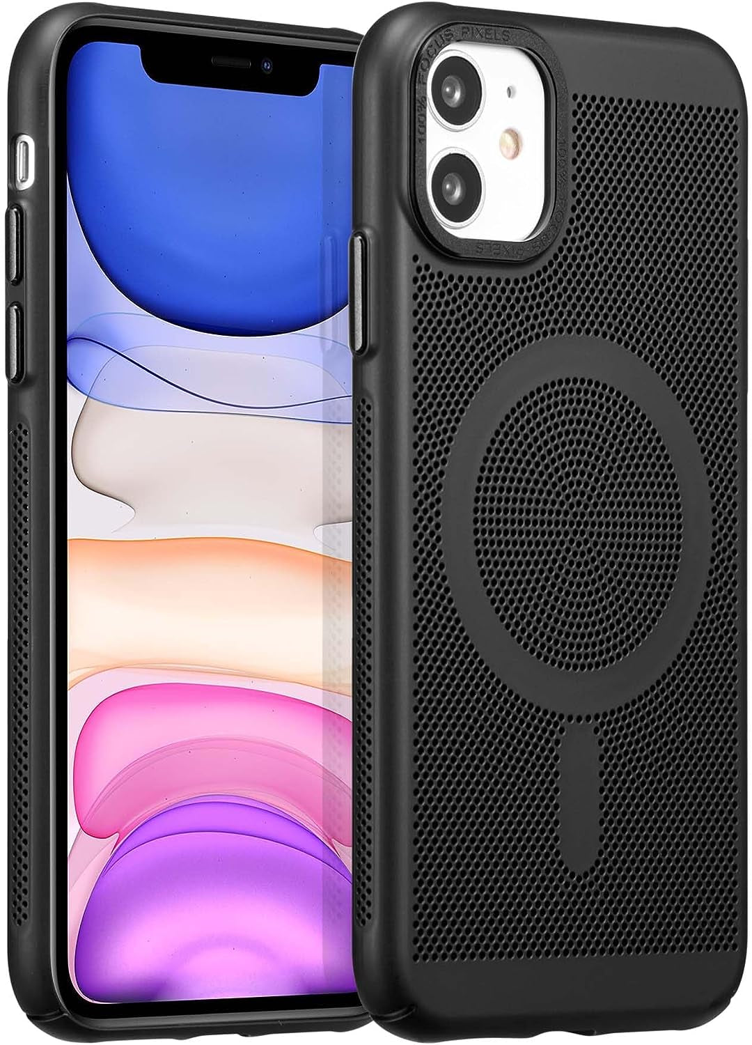 ZCDAYE for Iphone 13 Magnetic Case, 3D Hollow Mesh Heat Dissipation Phone Case Compatible with Magsafe, Breathable Cooling Hard PC Shockproof Cover for Iphone 13(6.1 Inch, Dark Blue) ZCDAYE Black Iphone 11