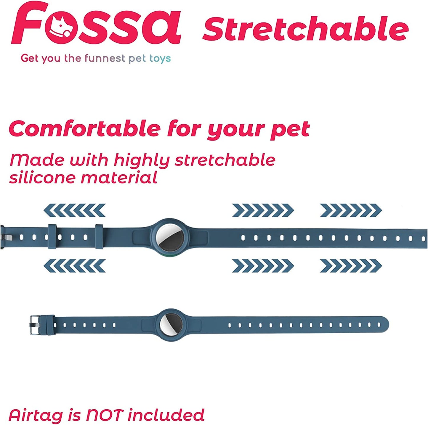 Dog Collar Compatible with Apple Airtag,Pet Collar Air Tag Holder-Blue Fossa