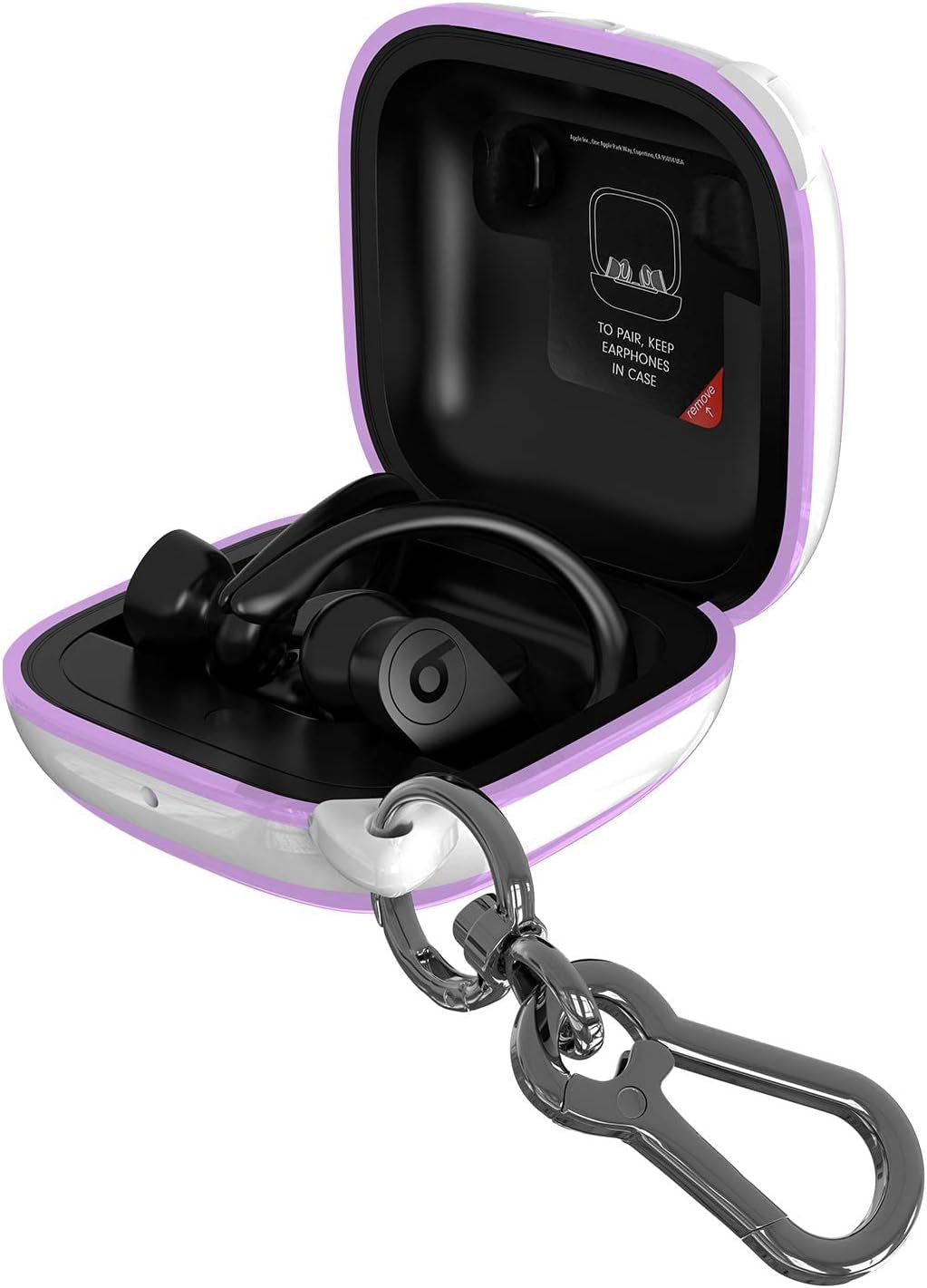 ANKASI Compatible Powerbeats Pro Case Cover,Full Protective Shockproof Anti-Slip Silicone Case for Beats Powerbeats Pro 2019(Black Edge+Yellow) ANKASI white Edge+Light purple