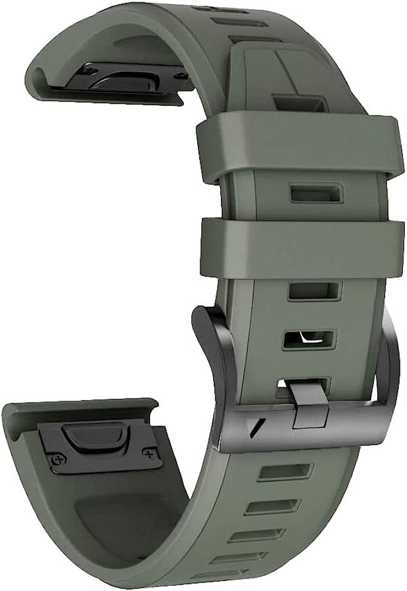 VBWVA 22 26Mm Silicone Leather Watch Band for Garmin Fenix 6X 6 Pro 5X 5 plus 7X 7 3 3HR 945 Straps Smart Watch Wristbands Replacement VBWVA F 26mm Width