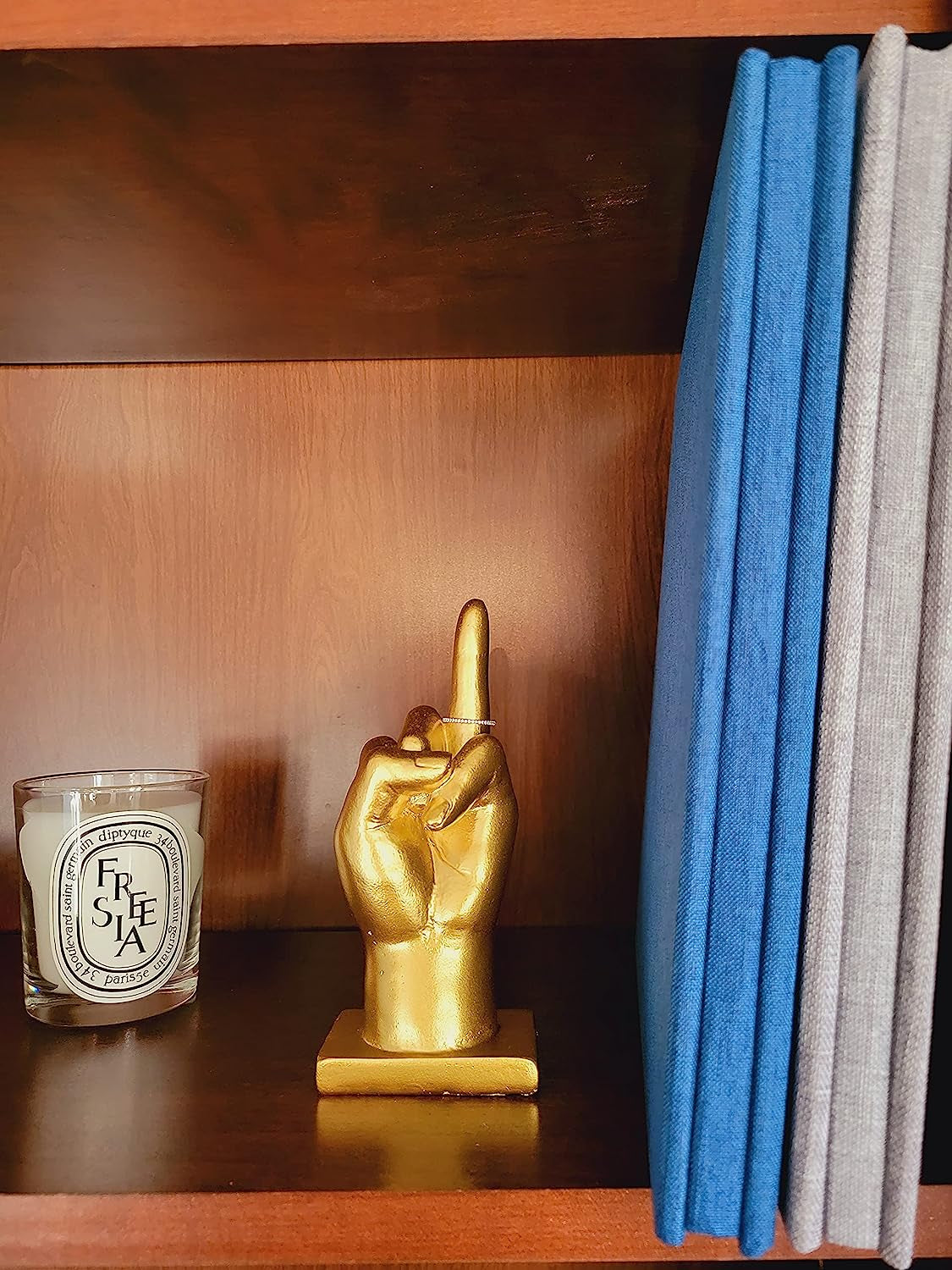 Hanna Roberts Polyresin Gold Hand Ring Holder for Jewelry, Engagement Wedding Ring, 2.75" X 2.2" X 6.5" Hanna Roberts LLC