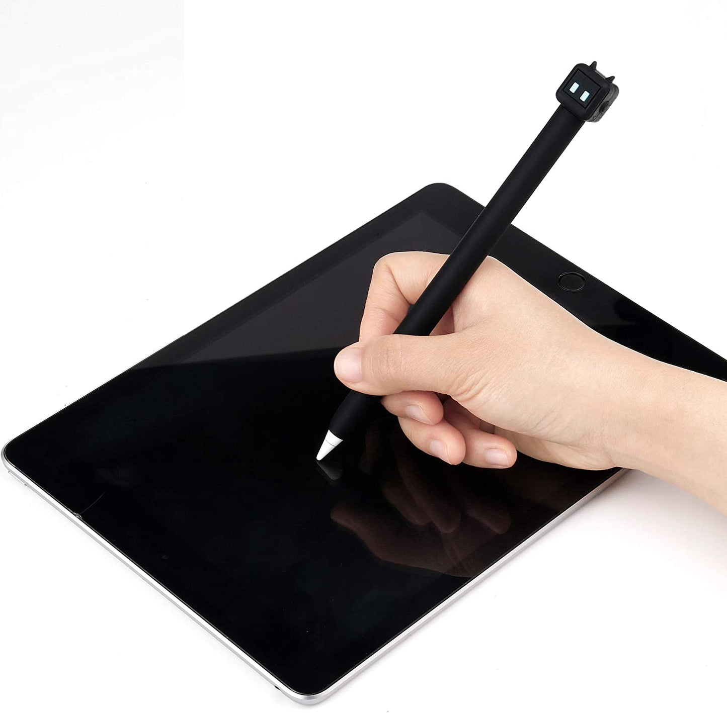 Cute Robot Design Case for Apple Pencil 1St Gen for Apple Pencil Accessories Cover , Soft Silicone Sleeve Cover Accessories Compatible for Ipad Pro 9.7"/10.5"/12.9" (Black) litumfen