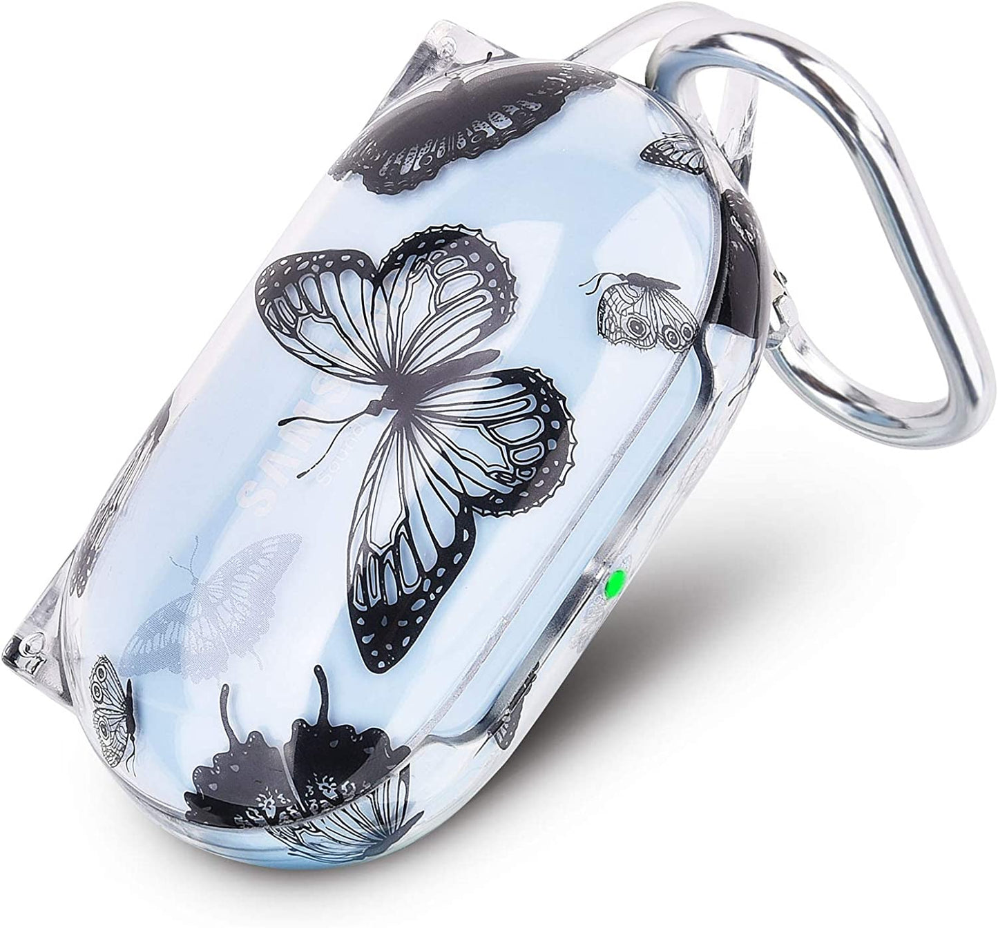 V-MORO Galaxy Buds plus Case,Cute Clear TPU Case Compatible with Samsung Galaxy Buds+ plus Full Protective Case for Samsung Galaxy Buds+ plus Hard Charging Case Cover Green Rose V-MORO Butterfly