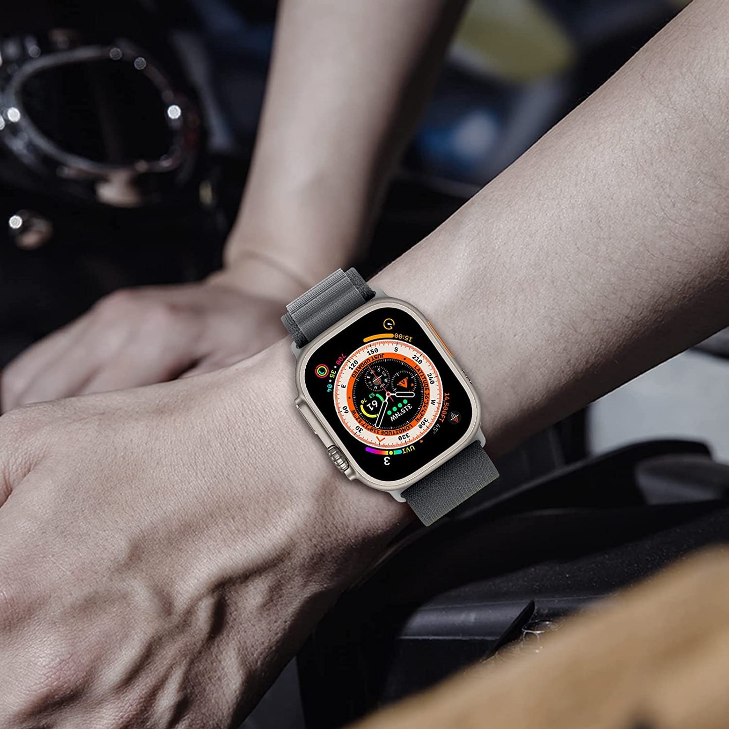 DAISDJUY 5 Pack Alpine Loop Sport Nylon Bands Compatible with Apple Watch Ultra 49Mm 45Mm 44Mm 42Mm 41Mm 40Mm 38Mm, Stretchy Rugged Woven Solo Loop Wristband Adjustable with Metal Titanium G-Hook Strap Compatible with Iwatch Series DAISDJUY