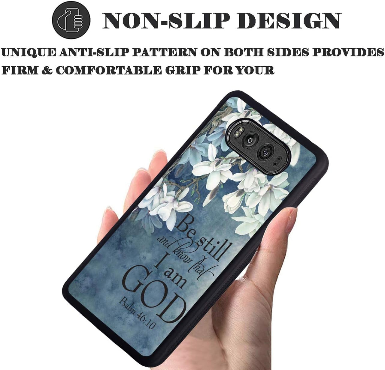 LG V30 Case,Christian Quotes Bible Verse Psalm 46:10 Design Slim Impact Resistant Shock-Absorption Rubber Protective Case Cover for LG V30/LG V30 Plus/Lg V30S/Lg V35/LG V35 Thinq Log Zog
