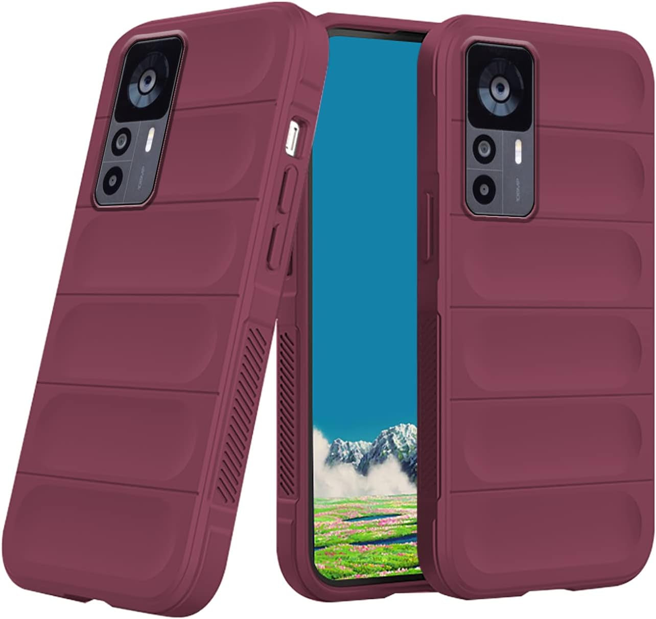 Tiwinxing Case Compatible with Xiaomi Redmi Note 12S Case Shockproof, Soft TPU Slim Redmi Note 12S Case for Women Men Anti-Scratch Protective Phone Case (Grey) Tiwinxing Wine Red