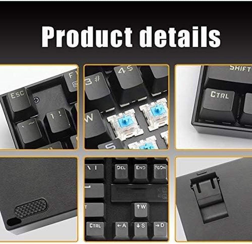 Mechanical Gaming Keyboard 87-Key RGB LED Backlit USB Wired Multi-Media Keyboard for Pc/Mac/Ipad/Iphone/Smartphone/Laptop HAWK LI