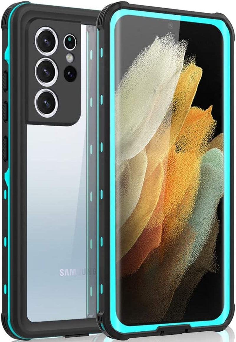Samsung Galaxy S21 Ultra Phone Case Waterproof with Screen Protector, Full Body Protection Heavy Duty Shockproof Drop Proof Anti-Scratched Rugged Cases Cover for Galaxy S21 Ultra 6.8" (Black) Ezanmull Teal
