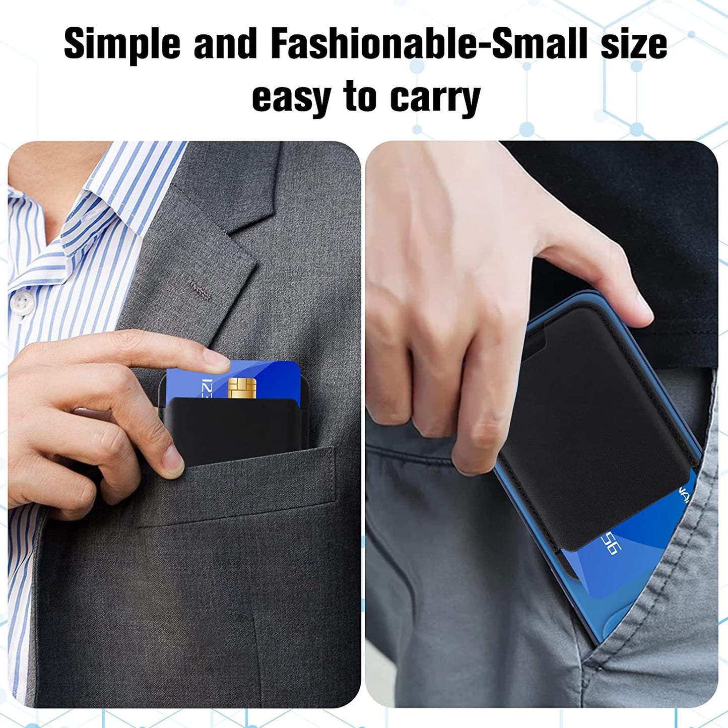 Mornex Magnetic Wallet with Magsafe Designed for Iphone 13 and Iphone 12 Series, Leather Magnetic Card Holder of Back Compatible with Iphone, Black Mornex