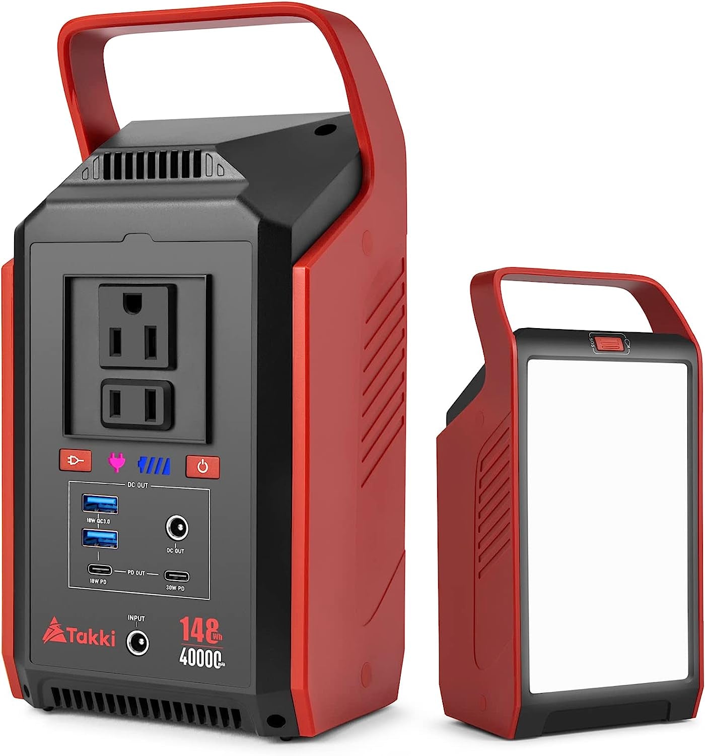 83Wh Portable Power Station, Takki Camping Solar Generator Power Bank with Flashlight and 110V AC Outlet Battery Backup for Camping, Home, Laptop, Emergency (Solar Panel Not Included) Shenzhen Sbase Electronics Technology Co.,Ltd A-Red Max-148Wh
