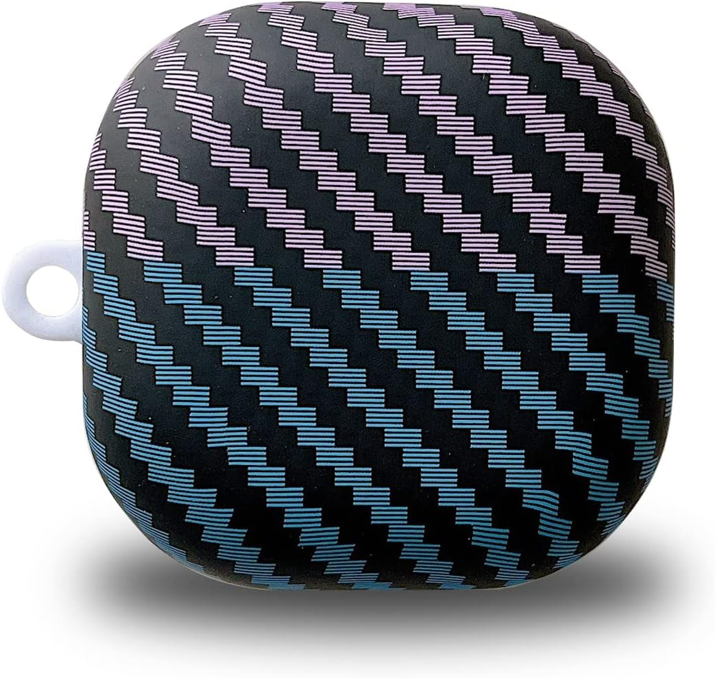 Cover for Galaxy Buds 2 Pro Case/Galaxy Buds 2/Galaxy Buds Pro/Galaxy Buds Live Case with Carabiner, Falling and Shockproof,Cool Protective Cover for Samsung Earbuds (Red Black) Keminsung Purple Blue