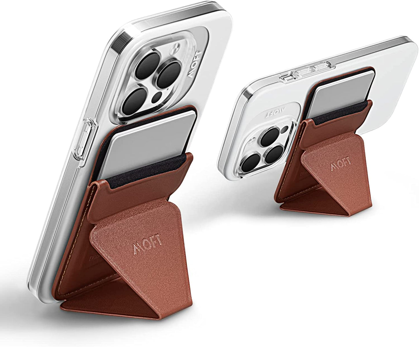 MOFT Magsafe Wallet Stand for Iphone 14/13/12 Series Magsafe Compatible Phone Stand with 3 Viewing Angles (Night Black) MOFT LIMITED Sienna Brown