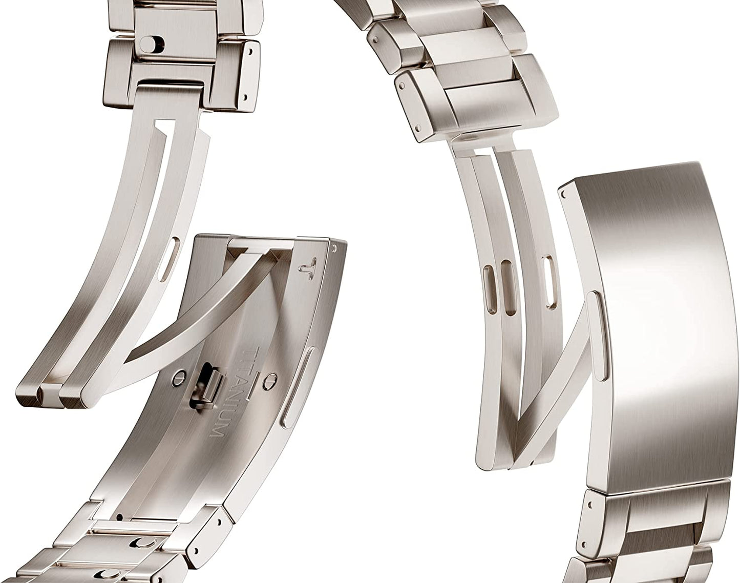 LDFAS Titanium Band Compatible for Apple Watch Ultra Band 49Mm Titanium Link Bracelet Metal Watch Strap with Curved Buckle Compatible for Apple Watch Se/Series 8/7 45Mm/44Mm Band, Silver Gray LDFAS