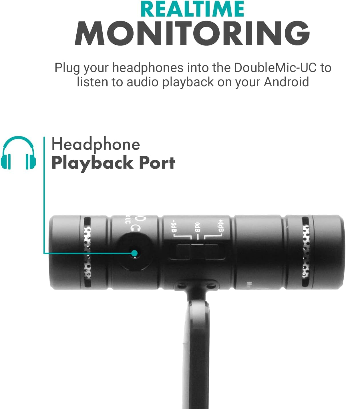 Movo Doublemic-Uc Dual Capsule Phone Microphone for USB-C Devices- Two-Sided Cardioid Condenser Android Shotgun Mic for Video Recording- Professional Microphone for Samsung, Ipad Pro, Google Pixel Movo