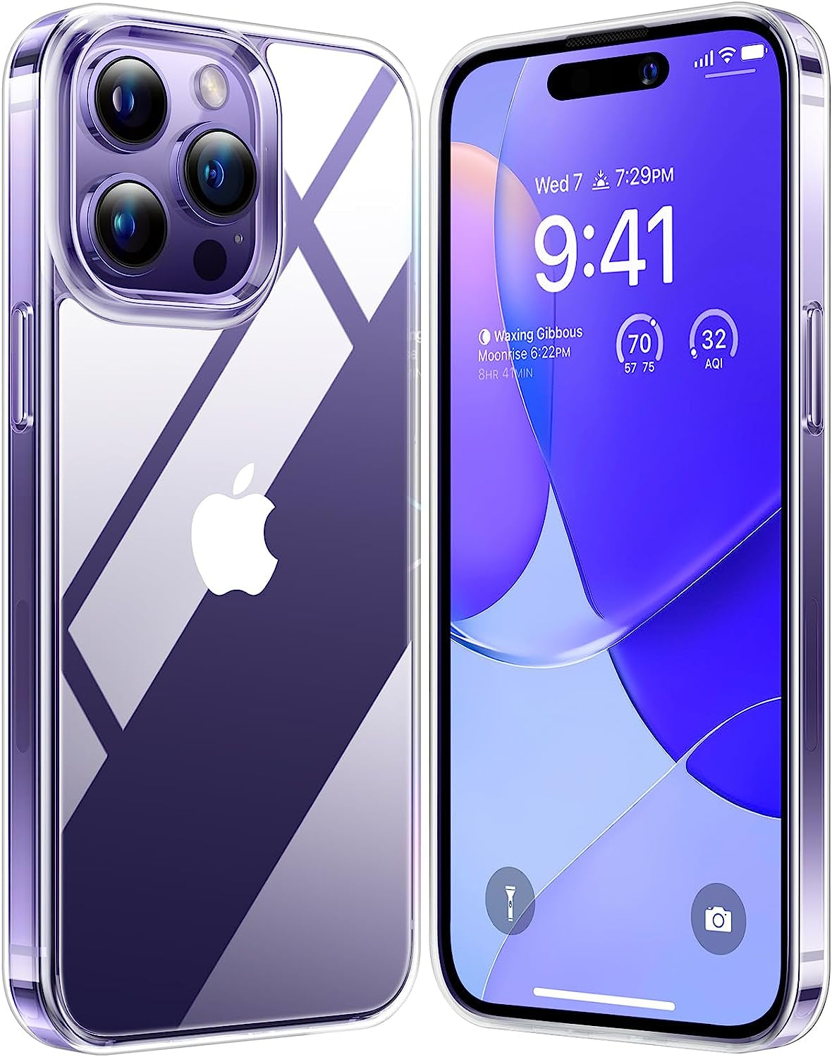 TORRAS Diamond Clear Iphone 14 Pro Case, 10FT Military Grade Drop Tested, Non-Yellowing, Shockproof Protective Hard Back Slim Thin Clear Case for Iphone 14 Pro Phone Case, 6.1 Inch, Clear TORRAS