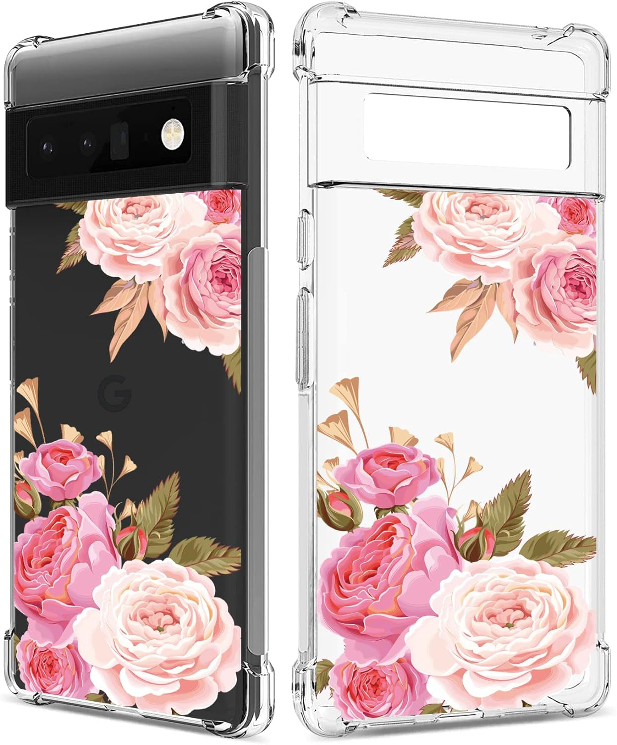GREATRULY Floral Clear Case for Pixel 6 Pro for Women/Girls,Pretty Phone Cover for Google Pixel 6 Pro,Flower Design Slim Soft Transparent Drop Proof TPU Protective Silicone Bumper Shell,Fl-T GREATRULY Fl-K Clear Only For Google Pixel 6 Pro