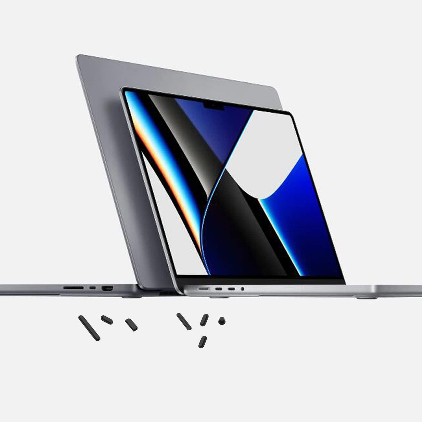 I-Tensodo 7 Pcs Dust Plug Cover for 2023-2021 Release Macbook Pro 14 A2442 A2779 and Macbook Pro 16 A2485 A2780 M2 M1 Pro/Max Chip, Silicon Dust Plug Set for Hdmi/Sd/Charger Port/Thunderbolt/Headphone i-Tensodo