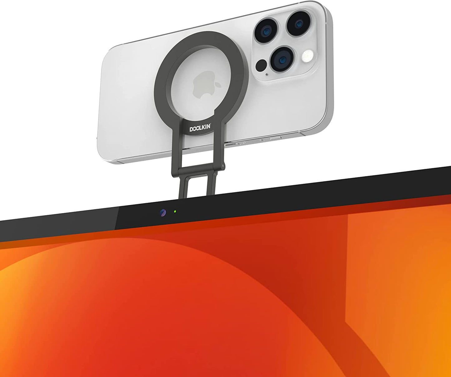 Doolkin® Pro Mount, Phone Holder for Laptop and Car, Cell Phone Magnetic Holder, Universal Adjustable Phone Mount Stand, Foldable Laptop Side Mount Clip, Laptop Phone Mount Holder (Silver) Doolkin Gray Pro