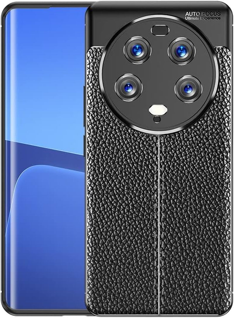 Cruzerlite Case Compatible with Xiaomi Mi 13 Ultra Case, Carbon Fiber Texture Design Cover Anti-Scratch Shock Absorption Made for Xiaomi Mi 13 Ultra Case (2023) (Black) 13 Ultra Leather Black