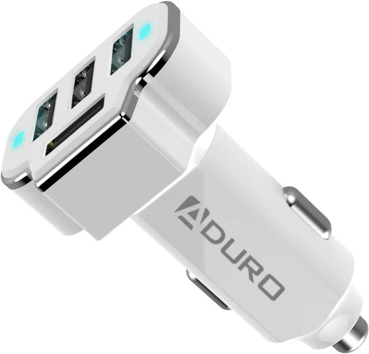 Aduro 4 Port Car Charger USB Adapter, 12V Fast Car Charger USB Adapter Power Station 5.2A/26W Output (Black) Aduro Products LLC White