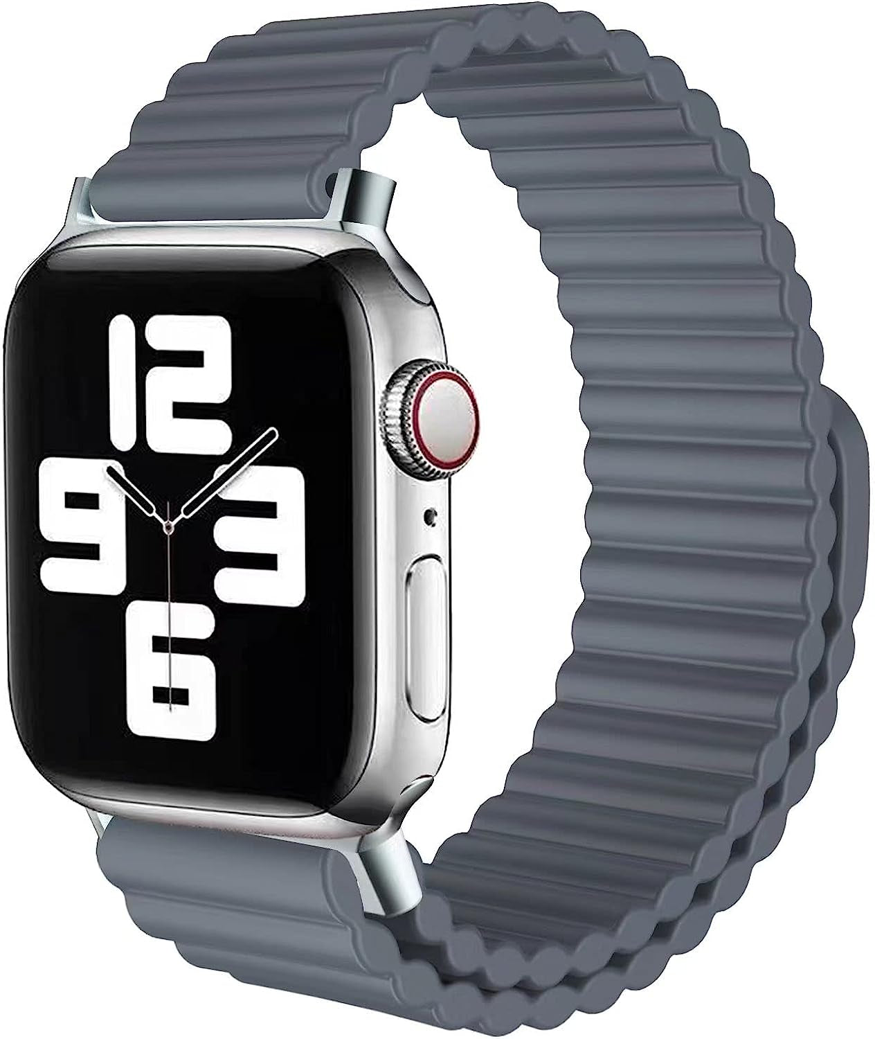 ZOMFOM Magnetic Band Compatible for Apple Watch 42Mm 44Mm 45Mm 49Mm, Sport Silicone Adjustable Loopback Wristband for Iwatch Series 8 7 6 5 4 3 2 1 SE ZOMFOM Grey