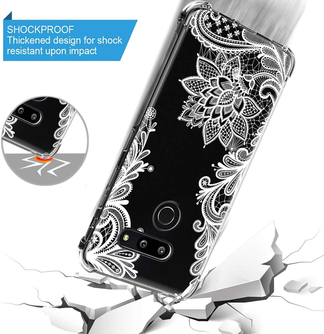 Sidande for LG G8 Thinq Case (2019), Shockproof Clear Floral Soft Flexible TPU Slim Protective Phone Case Cover for LG G8 Thinq (2019) (Mandala) Sidande