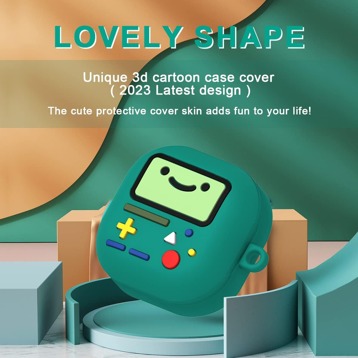 Cute Case for Samsung Galaxy Buds 2 Pro Case (2022) / Galaxy Buds 2 Case (2021) / Galaxy Buds Pro Case (2021) / Galaxy Buds Live Case (2020), Cute 3D Cartoon Funny Soft Silicone Case Cover (Green) AIBEAMER