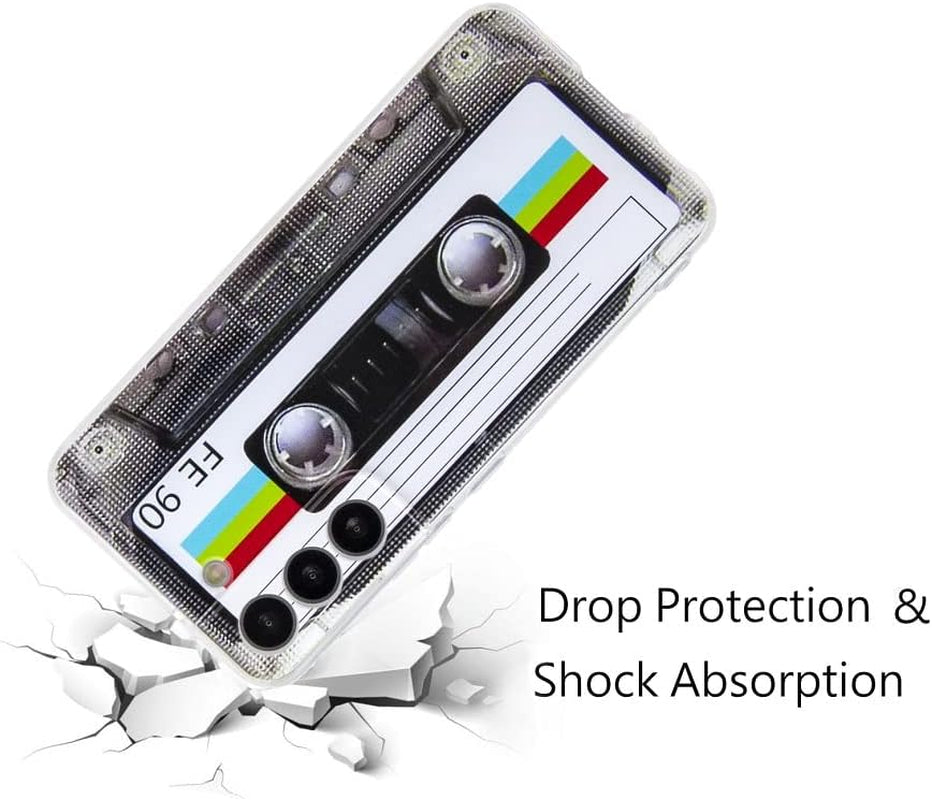 Fateamll Case for Galaxy S22, Shockproof Scratchproof with TPU Soft Bumper Retro Cassette Tape Case Compatible with Samsung Galaxy S22 FAteam