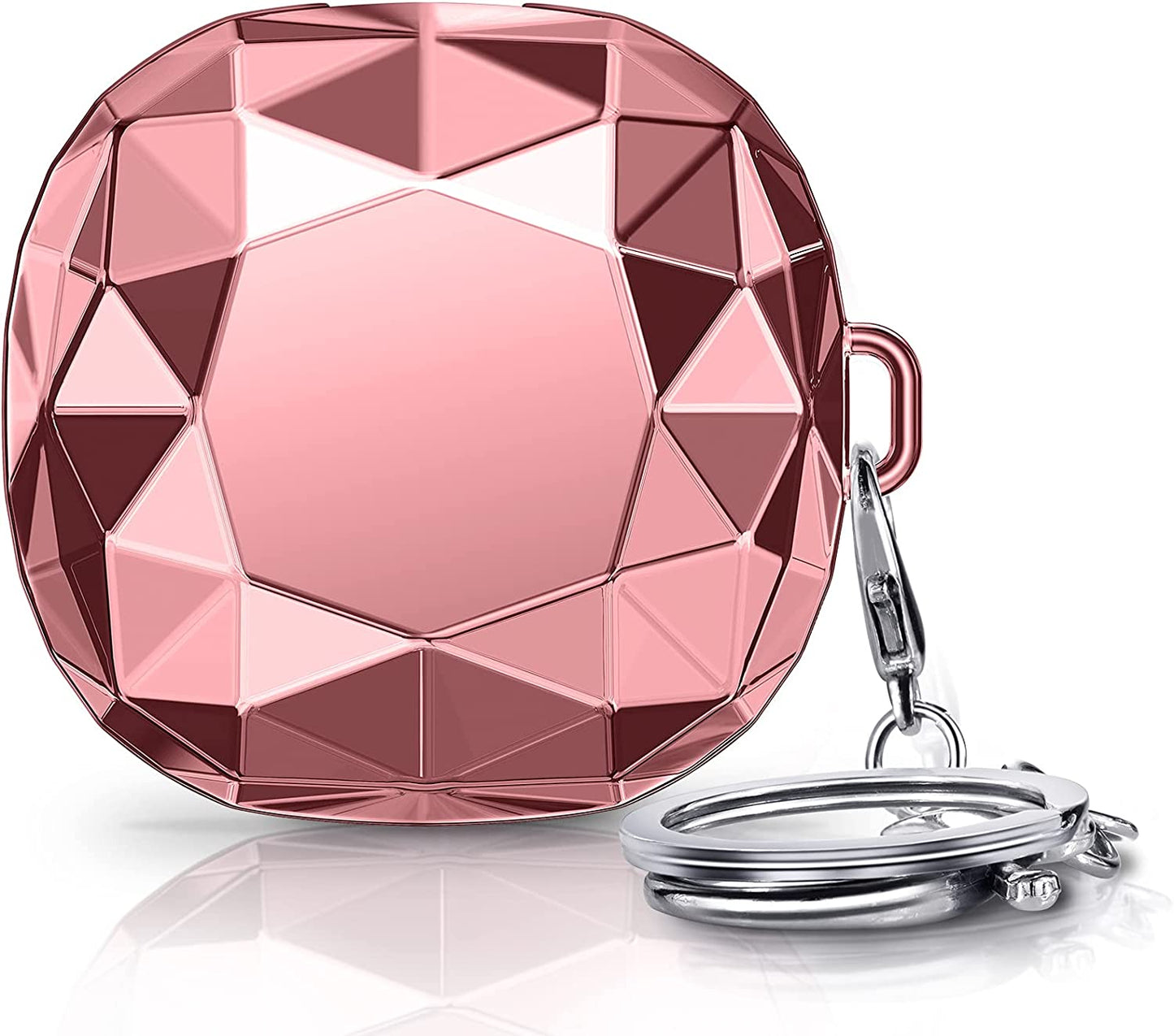 Goton Compatible for Samsung Galaxy Buds 2 Pro Case(2022)/ Galaxy Buds 2 Case (2021)/ Galaxy Buds Pro Case (2021) / Galaxy Buds Live Case (2020),Hard PC Shockproof Protective Cover with Keychain Goton Rosepink