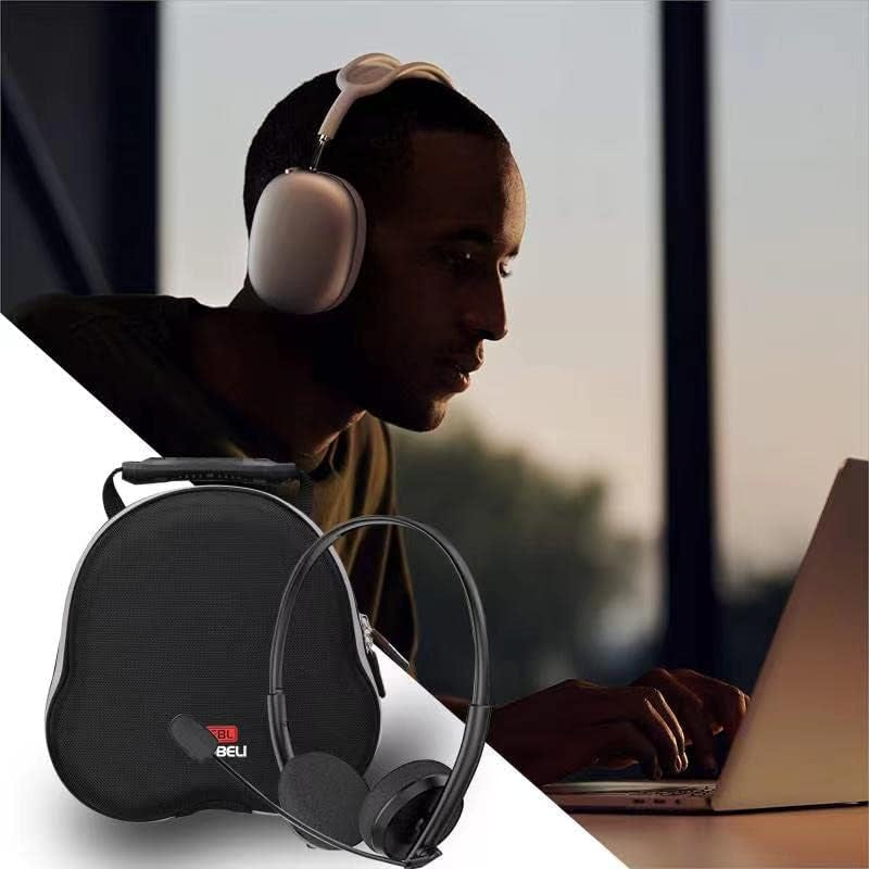 FBLFOBELI EVA Carrying Case Compatible with Apple Airpods Max / Logitech H390 Wired Headset , Protective Hard Shell Travel Headphone Storage Bag (Case Only) FBLFOBELI