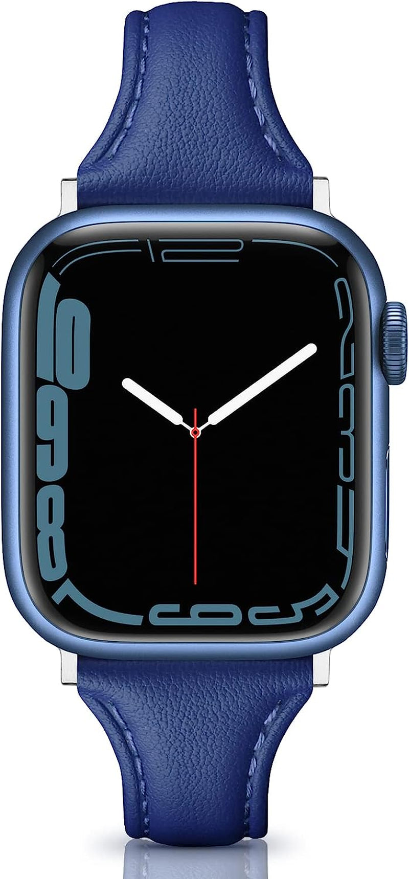 Eyamumo Leather Band Compatible for Apple Watch Band 38Mm 40Mm 41Mm, Slim Thin Elegant Genuine Leather Strap Compatible for Iwatch Series 8, 7, 6, 5, 4, 3, 2, 1, SE, Sport & Edition for Women Eyamumo Blue 38mm / 40mm / 41mm