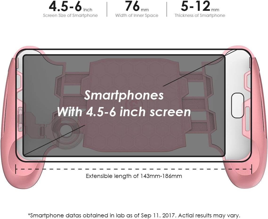 Gamesir F1 Mobile PUBG Joystick Controller Grip Case for Smartphones, Mobile Phone Gaming Grip with Joystick, Controller Holder Stand Joypad with Ergonomic Design GameSir