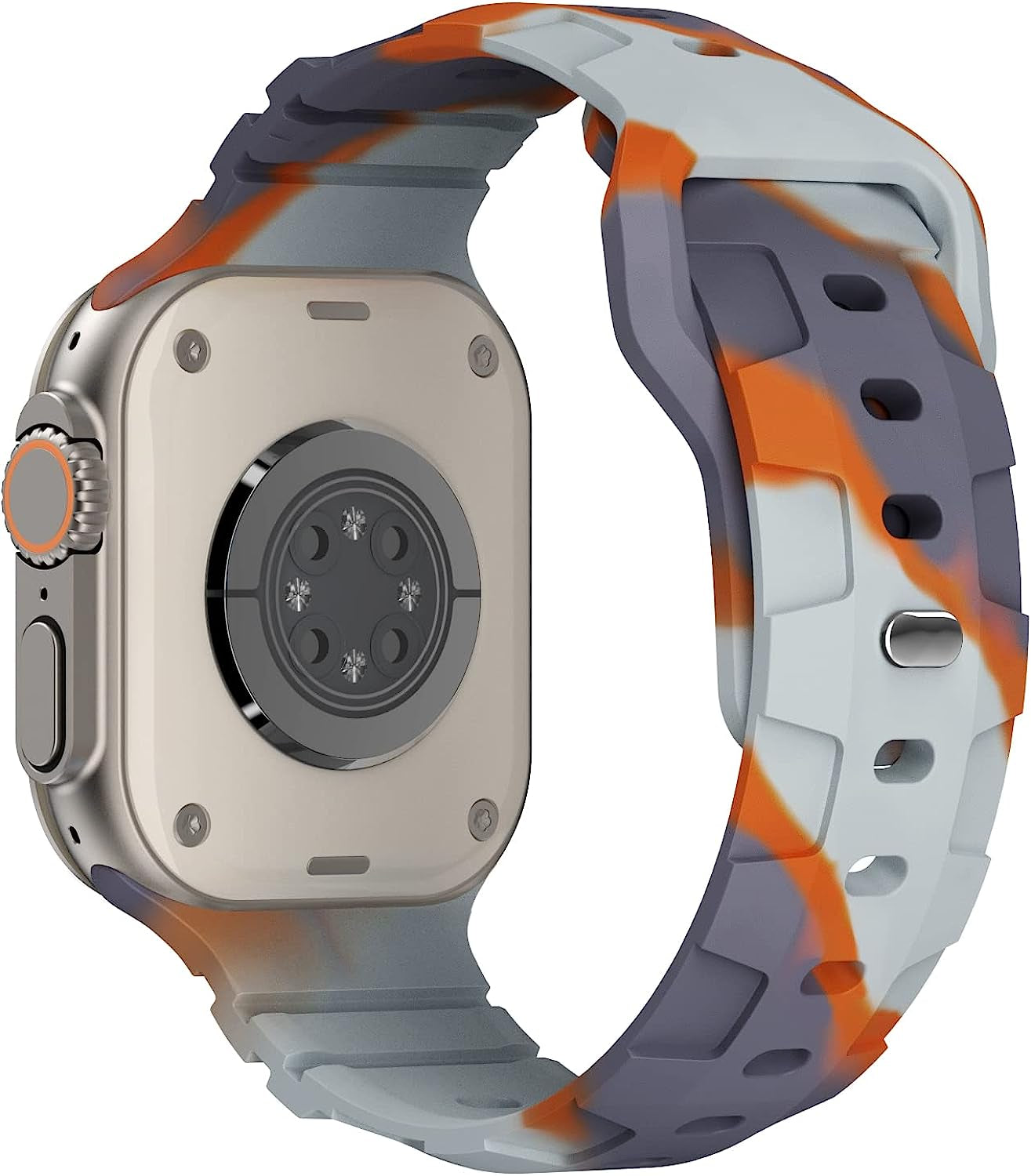 Recoppa Compatible with Apple Watch Band 49Mm 45Mm 44Mm 42Mm 41Mm 40Mm 38Mm Band for Men Women, Soft Silicone Replacement Bands for Iwatch Series 8/7/6/5/4/3/2/1/Se/Ultra Recoppa Camo Blue Grey 41mm/40mm/38mm