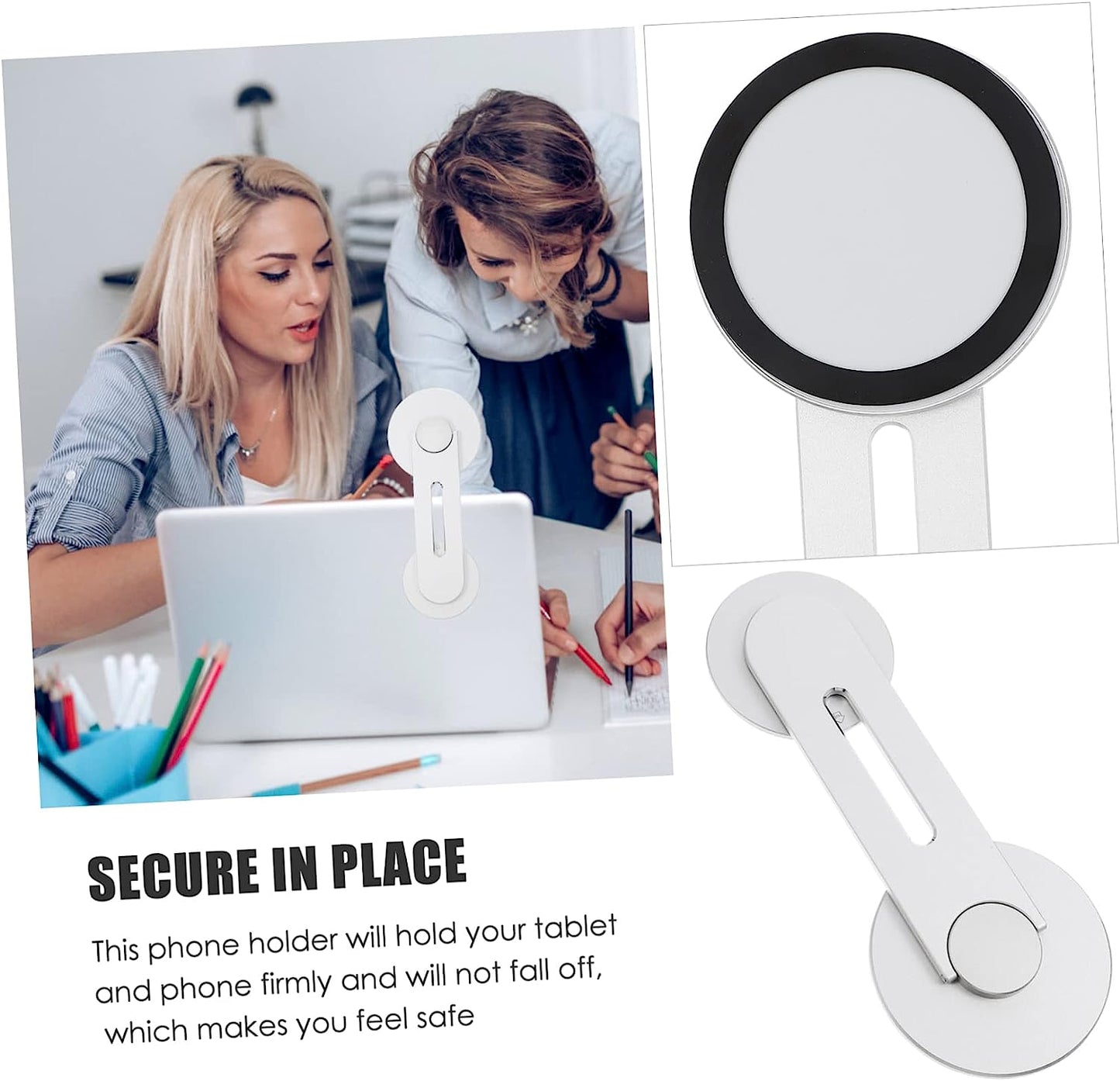 KICHOUSE Mobile Phone Holder Computer Monitors Laptop Stand Portable Magnetic Mount Cell Phone Mount for Computer Laptop Phone Holder Laptop Phone Mount Clips Phone Holder for Computer Car KICHOUSE