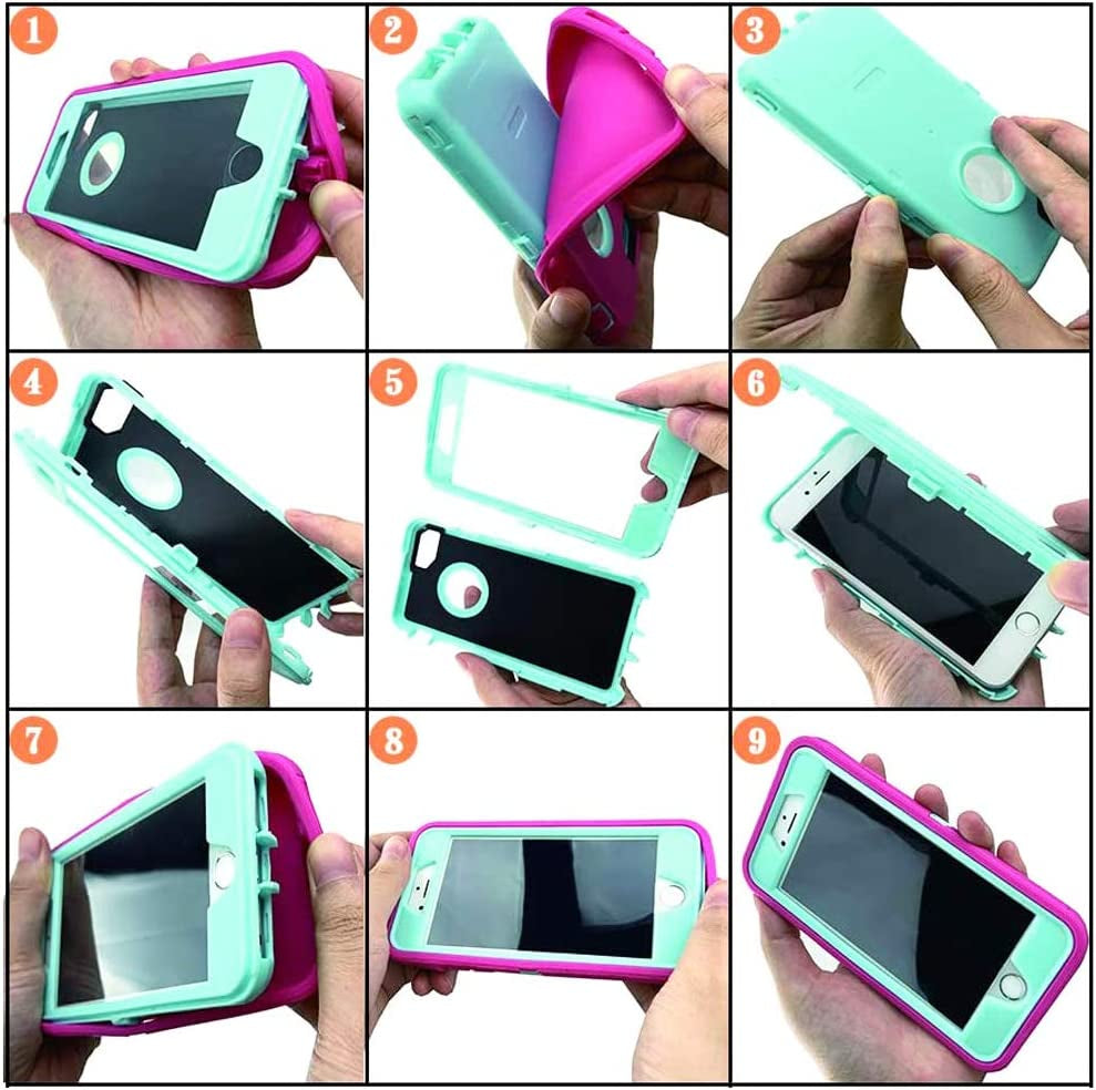 Aimoll-88 for LG V40 Thinq Case, LG V40 Case, with 2 X Screen Protector Full Body Triple Layer Hybrid Protective Cover Rugged Heavy Duty Shockproof Phone Case for LG V40 Thinq (Black/Orange) Aimoll-88