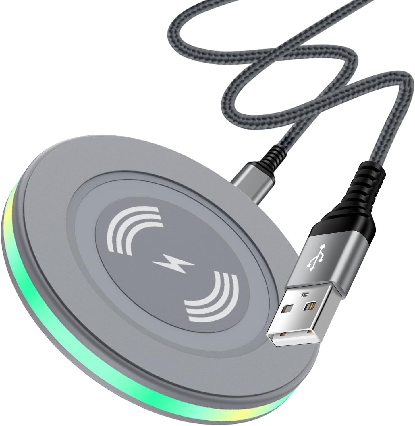 15W Samsung Wireless Charger Fast Charging Pad for Samsung Galaxy S23/S23 Ultra/S23 Plus/S22/S21 FE/S20/Z Fold 5 4 3/Z Flip 5 4 3/S10/S9/S8/S7/Note 20 10 9 8,Iphone 14 13 12 11 Pro Max,Pixel 7 6 5 4 3 Shenzhen Chuang Wei Da Technology Co., LTD Grey 1Pack