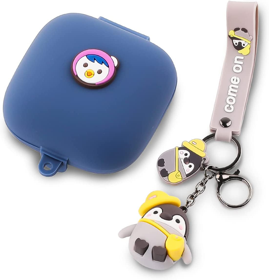 Fit Designed for Powerbeats Pro Earphone, Suublg Beats Powerbeats Pro Cartoon Silicone Headphones Case Cover and Cute Doll Keychain Full Body Anti-Lost Lanyard Protection Suublg