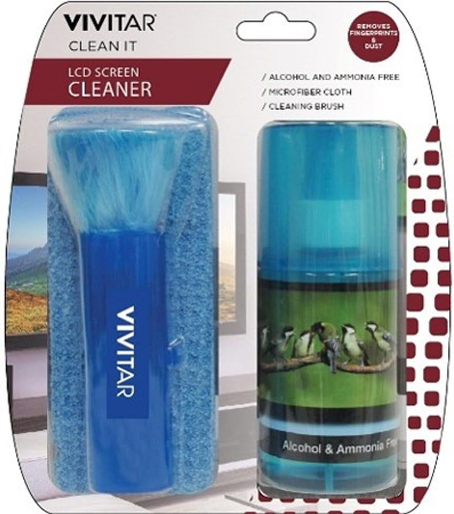 Vivitar LCD Cleaning Kit with Alcohol Free Cleaning Fluid, Micro Fiber Cloth and Cleaning Brush Vivitar