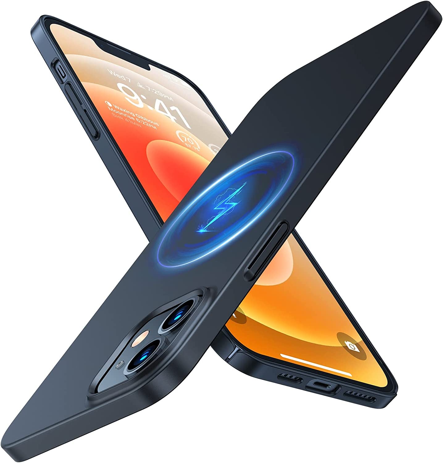 TORRAS Magnetic Slim Fit Designed for Iphone 12 Case & Iphone 12 Pro Case with Magnetic Invisible (Compatible with Magsafe) (Velvety Feel) for Iphone 12 Phone Case 6.1 Inch, Black TORRAS