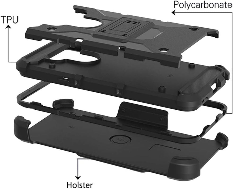 Telegaming LG V40, LG V40 Thinq Case with HD Soft Screen Protector, Heavy Duty Shock Absorption Hybrid Rugged Case Belt Clip Holster Tough Back Cover for LG V40 / V40 Thinq Ivy