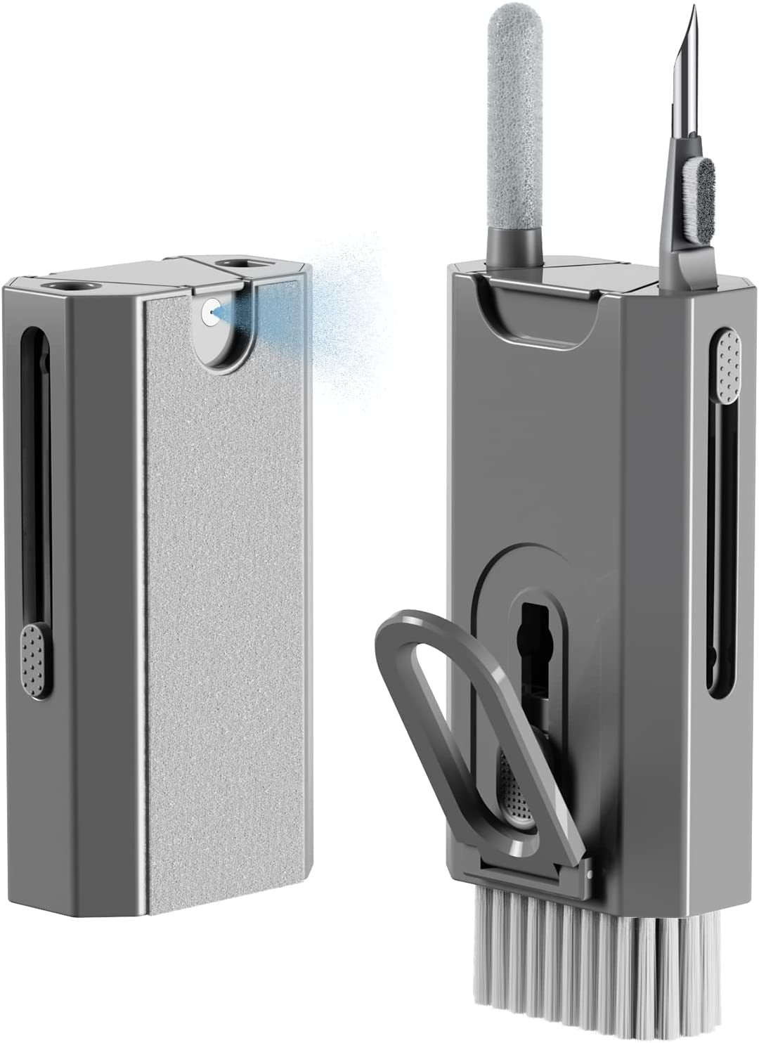 Aijeff Cleaner Kit for Airpod, Keyboard Cleaner for Laptop, Macbook, Screen Cleaner with Spray and Microfiber Cloth, Multifunctional Cleaning Kit for Keyboard, Earphone, Smartphone, Tablet-White Aijeff Grey