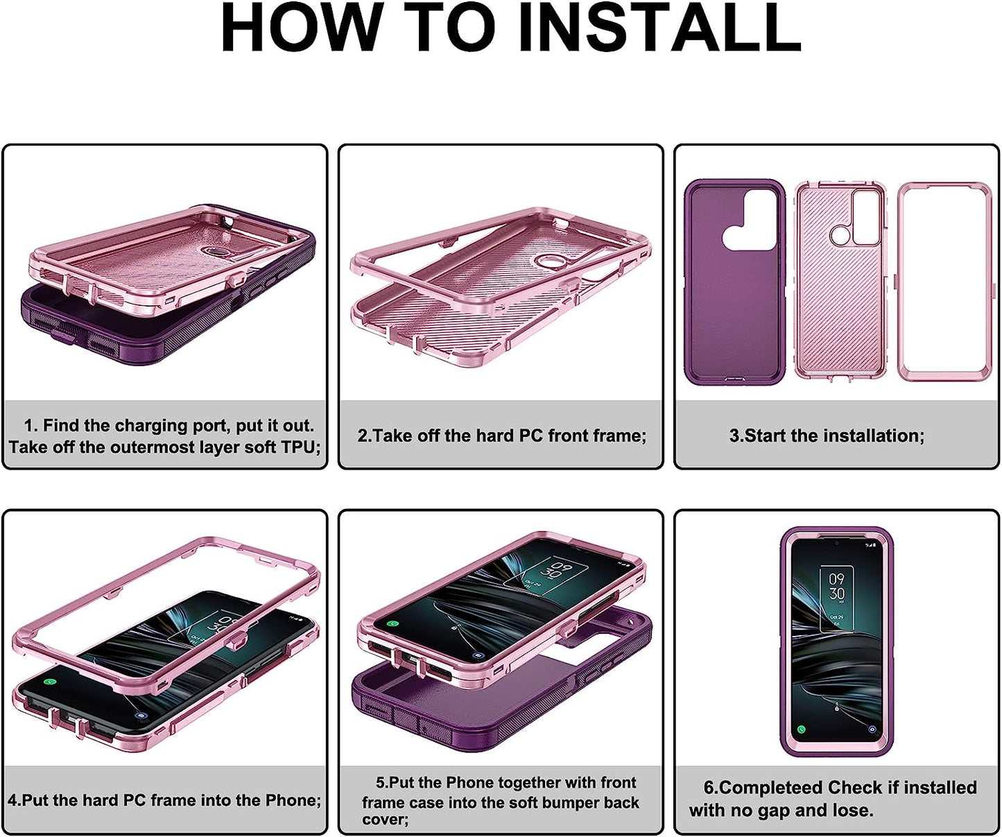 Asuwish Phone Case for LG V40 Thinq with Tempered Glass Screen Protector and Cell Cover Hybrid Shockproof Hard Protective Accessories LGV40 Storm V 40 Thin Q V40Thinq LG40 40V 40Thinq Women Purple Asuwish